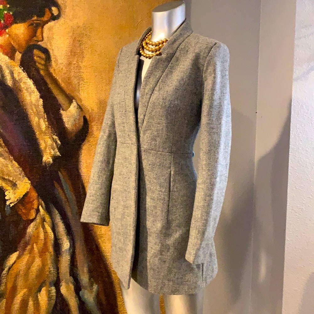 Zara Basic Grey Wool Jacket. Sz M - image 1